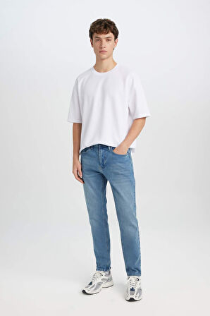 Slim Tapered Fit Dar Paça Jean Pantolon