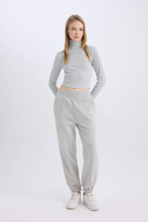 DeFacto Coool Fitted Balıkçı Yaka Fitilli Kaşkorse Basic Düz Uzun Kollu Tişört D8798AX24AUGR210
