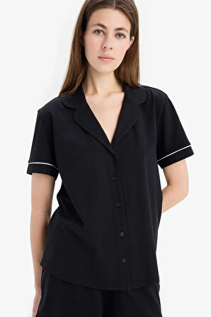 Pijama Takımı Kısa Kollu Pijama Üstü Şortlu Pijama Altı-Fall in Love