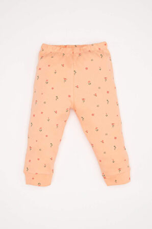 Kız Bebek Çiçekli Uzun Kollu 2'li Pijama Takımı