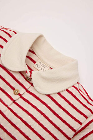 DeFacto Kız Bebek Bebe Yaka Çizgili Sweatshirt D7872A525SPRD54