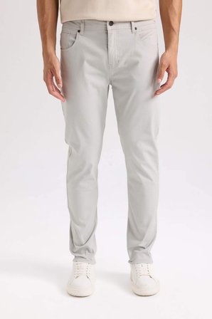 DeFacto Yazlık Gabardin Chino Kanvas Pantolon Slim Fit Dar Kesim Dar Paça Cepli B2089AX25SPGR296