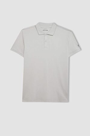 DeFactoFit Slim Fit Dar Kesim Kısa Kollu Pamuklu Sporcu Polo Tişört V2910AZ24SPGR493