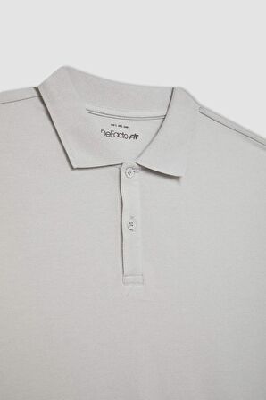 DeFactoFit Slim Fit Dar Kesim Kısa Kollu Pamuklu Sporcu Polo Tişört V2910AZ24SPGR493