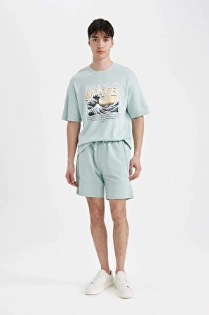 DeFacto Slim Fit Dar Kesim Dar Paça Basic Düz Şort B8674AX24SMGN1093