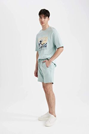 DeFacto Slim Fit Dar Kesim Dar Paça Basic Düz Şort B8674AX24SMGN1093