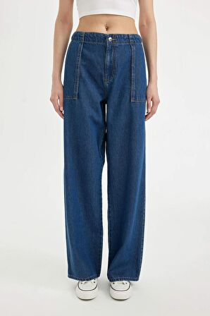 DeFacto Wide Leg Fit Geniş Kalıp Normal Bel Geniş Paça Jean Pantolon C4115AX24HSNM39