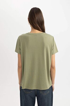 DeFacto Regular Fit Bisiklet Yaka Kısa Kollu Tişört C4061AX24SPKH461