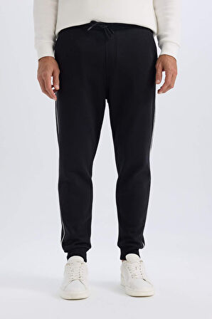 Regular Fit Beli Bağcıklı Lastikli Paça Cepli Basic Düz Kalın Jogger Eşofman Altı