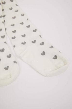 Kız Bebek Dikişsiz 2'li Pamuklu Külotlu Çorap