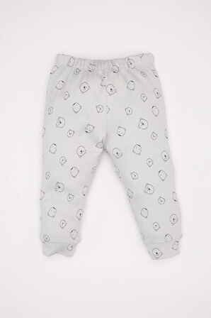 DeFacto Erkek Bebek Pijama Takımı Ayı Desenli Uzun Kollu Fitilli Kaşkorse Üst Beli Lastikli Uzun Alt D6808A5NSGR470