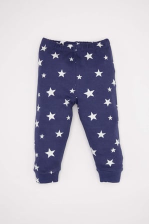 DeFacto Erkek Bebek Pijama Takımı Yıldız Desenli Uzun Kollu Penye Üst Beli Lastikli Uzun Alt D6809A5NSPR160