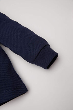 DeFacto Erkek Bebek Pijama Takımı Uzun Kollu Waffle Üst Beli Lastikli Uzun Alt D6810A5NSNV94
