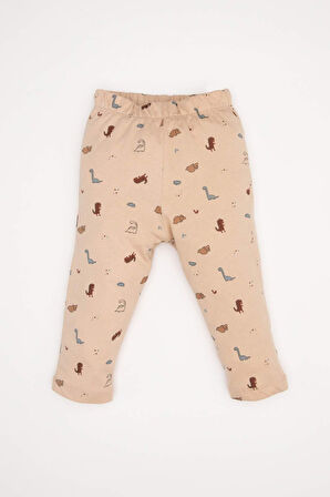 DeFacto Erkek Bebek Pijama Takımı Dinazor Desenli Uzun Kollu Penye Üst Beli Lastikli Uzun Alt D6811A5NSBG390