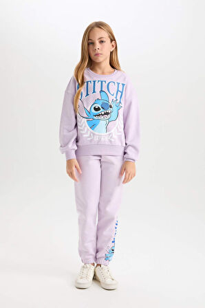 DeFacto Kız Çocuk Disney Lilo & Stitch Relax Fit Bisiklet Yaka Sweatshirt D2825A824WNPR143