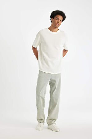 DeFacto Baggy Fit Geniş Kalıp Normal Bel Geniş Paça Jean Pantolon D6468AX24AUNM39