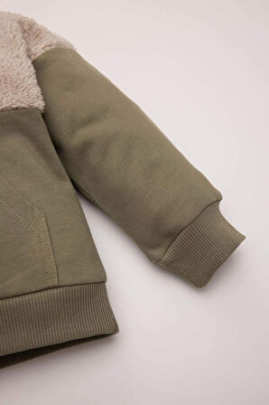 DeFacto Erkek Bebek 2'li Takım Fermuarlı Dik Yaka Kanguru Cepli Sweatshirt Beli Lastikli Jogger Eşofman Altı D5644A524WNKH465