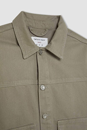 DeFacto Slim Fit Dar Kesim Düğmeli Cepli Mevsimlik Baharlık Jean Ceket B8155AX24AUKH465