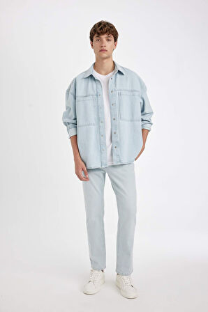 DeFacto Oversize Fit Jean Uzun Kollu Gömlek B5747AX24AUNM39