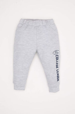DeFacto Erkek Bebek 2'li Takım Baskılı Selanik Kumaş Bisiklet Yaka Sweatshirt Jogger Eşofman Altı D5933A524WNGR398