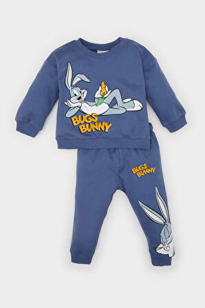 DeFacto Erkek Bebek 2'li Takım Looney Tunes Bisiklet Yaka Sweatshirt Beli Lastikli Eşofman Altı D5934A524WNBE364