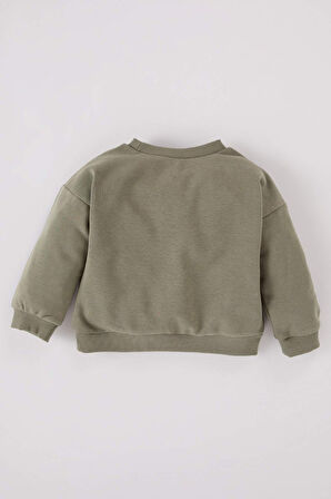 DeFacto Erkek Bebek Bisiklet Yaka Doğa Baskılı İçi Yumuşak Tüylü Sweatshirt D5642A524WNKH465