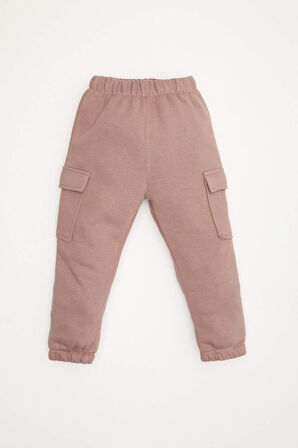 Kız Bebek 2'li Takım Baskılı Bisiklet Yaka Sweatshirt Esnek Belli Eşofman Altı
