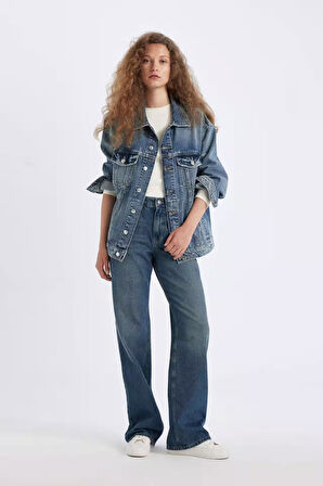 Oversize Fit Jean Ceket