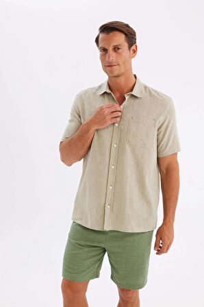 DeFacto Regular Fit Polo Yaka Kısa Kollu Gömlek D4497AX24SMKH397