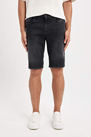 Regular Fit Jean Bermuda Şort