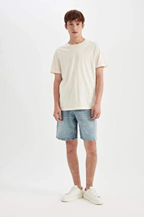 Straight Fit Jean Bermuda Şort