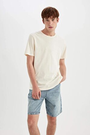 Straight Fit Jean Bermuda Şort