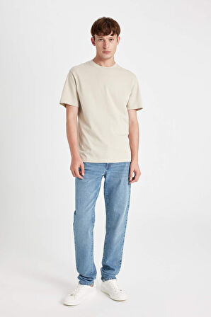 DeFacto New Regular Fit Bisiklet Yaka Basic Düz %100 Pamuk Kısa Kollu Tişört V7699AZ24AUBG735