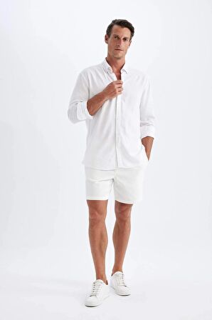 DeFacto Relax Fit Beyaz Jean Bermuda Şort Z4460AZ24SMWT34