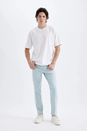 Slim Tapered Fit Dar Kalıp Normal Bel Daralan Paça Jean Pantolon