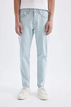 Slim Tapered Fit Dar Kalıp Normal Bel Daralan Paça Jean Pantolon