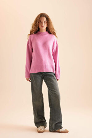 DeFacto Oversize Geniş Kalıp Yarım Balıkçı Yaka Triko Kazak R6044AZNSPN46