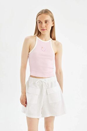 DeFacto Coool Relax Fit Normal Bel Kısa Paça Keten Karışımlı Şort D3468AX24HSWT34