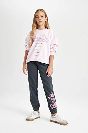 DeFacto Kız Çocuk Barbie Beli Paçası Lastikli Cepli Jogger Eşofman Altı D0742A824AUAR15