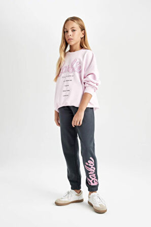 DeFacto Kız Çocuk Barbie Beli Paçası Lastikli Cepli Jogger Eşofman Altı D0742A824AUAR15