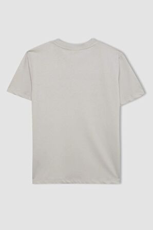 DeFacto Erkek Çocuk Bisiklet Yaka Baskılı Kısa Kollu Tişört D2223A824HSGR492