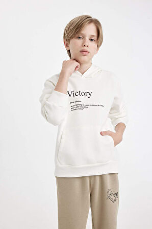 DeFacto Erkek Çocuk Baskılı Kapüşonlu Sweatshirt D3092A824AUER138