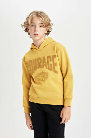 DeFacto Erkek Çocuk Oversize Geniş Kalıp Baskılı Kapüşonlu Sweatshirt D3094A824AUYL310