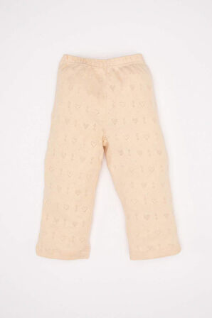 DeFacto Kız Bebek Pijama Takımı Ribana Kalp Baskılı Uzun Kollu Üst Uzun Alt D3613A524WNBG391