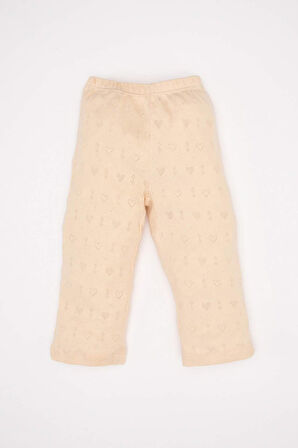 Kız Bebek Pijama Takımı Ribana Kalp Baskılı Uzun Kollu Üst Uzun Alt