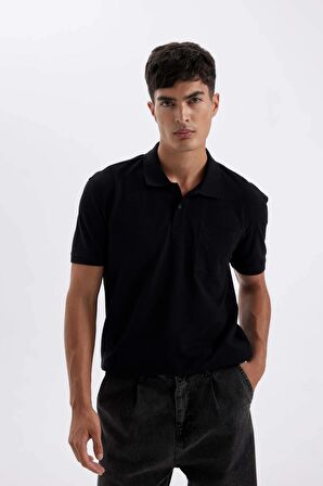 DeFacto New Regular Fit Kısa Kollu Pike Basic Düz Polo Tişört D4610AX24SMBK81