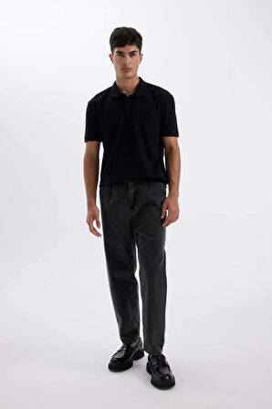 DeFacto New Regular Fit Kısa Kollu Pike Basic Düz Polo Tişört D4610AX24SMBK81