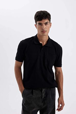 DeFacto New Regular Fit Kısa Kollu Pike Basic Düz Polo Tişört D4610AX24SMBK81