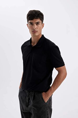DeFacto New Regular Fit Kısa Kollu Pike Basic Düz Polo Tişört D4610AX24SMBK81