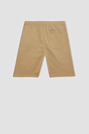 DeFacto Regular Fit Esnek Bantlı Paça Gabardin Bermuda Şort D2899AX24HSBG161